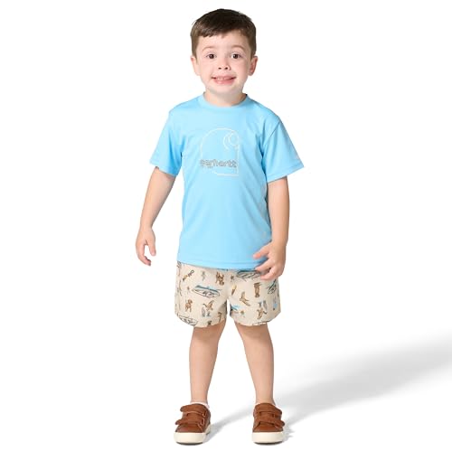 Carhartt baby-boys Short-Sleeve Pocket Bodysuit, Sand, 3M - image 1