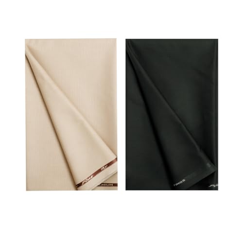 Image of Abhi Fashion Men's Cotton Formal Unstitched Combo Trouser Fabric For Men (Pack Of 2)