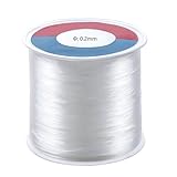 1 Roll Clear Nylon Wire, Non-Stretchy Invisible Beading Threads, 0.1/0.2/0.25/0.3/0.4/0.5mm Bracelet String Fishing Line for DIY Jewelry Making Necklace Bracelet Hanging Ornaments (0.2mm/630m)