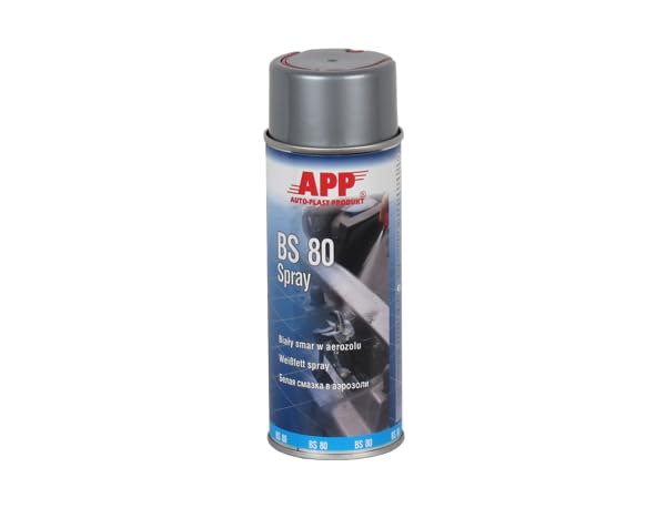 APP BS 80 Spray - Grasa blanca en spray con PTFE y pH neutro | Grasa liquida en spray | Puede utilizarse bajo cargas pesadas y a altas temperaturas | 400 ml