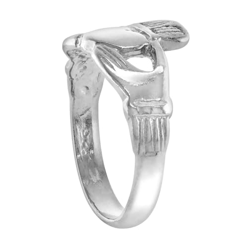 1/2 inch Sterling Silver Celtic Claddagh Ring for Men and Women Available Polished & Oxidized Finish 12mm high sizes 5-103