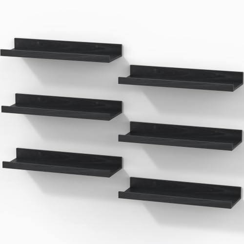 Image of BAYKA 15.7x5.12 Floating Shelves for Wall,Room Decor,Raised Lip,6 Pack