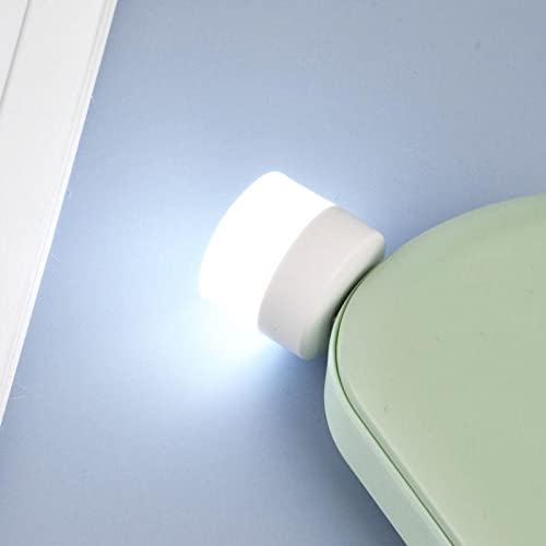 Linwnilusb Plug Lamp Computer Mobile Power Charging Usb Small Book Lamps Led Eye Protection Reading Light Small Round Light Night Light(4White Light + 4 Warm Light) #TOP6