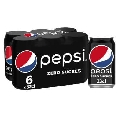 Pepsi Soda zero sucres au cola - Le pack de 6 canettes de 33cl