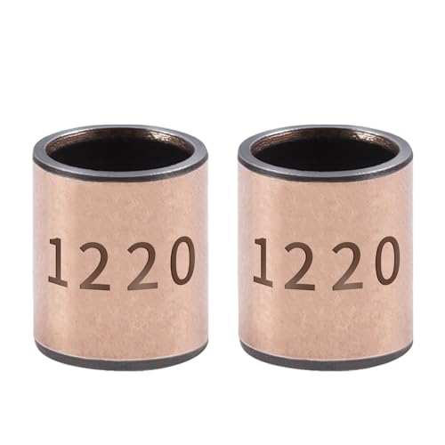 Skweawert 2Pcs Sleeve Bearing 12mm Bore x 16mm OD x 20mm Length Plain Bearings Wrapped Oilless Bushings for Printing Machines, Textile Machines, Hydraulic Transport Vehicles