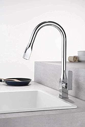 Mitigeur de cuisine mitigeur monotrou bec rétractable pour évier moderne - 3