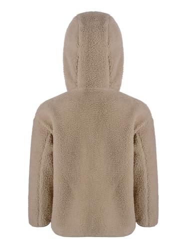 Girls Boys Fuzzy Polar Fleece Jacket Kids Winter Warm Button Down Coat Long Sleeve Hooded Outerwear2