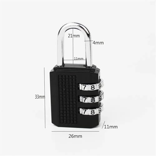 Cadenas combinaison réinitialisable 3 chiffres serrure codée casier - 6