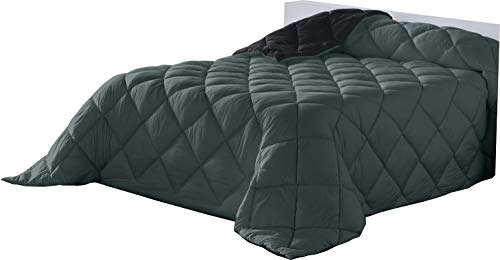 Lucena Cantos - Edredón Nórdico Liso 400grs (300 x 270, Bicolor Gris/Negro)