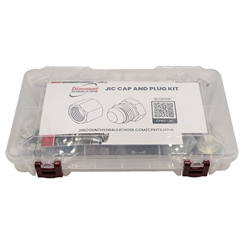 Image of JIC 37 Cap & Plug Assortment Kit - Flare Thread Adapter AN Hydraulic Fitting Set (52 Piece)