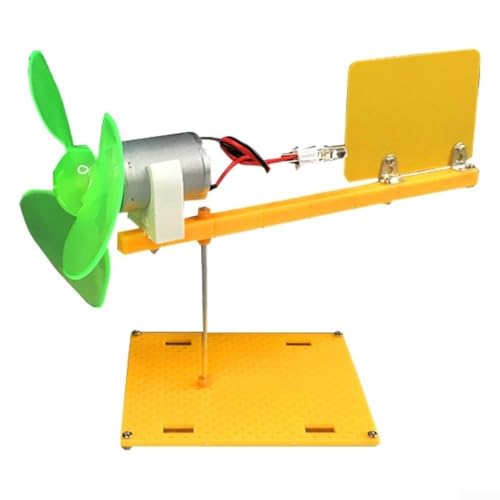 Image of ComfyHarbor Build Your Own Wind Turbine Model Kit For Science Projects With Rotating Blades And Red LED Light Powered Solely By Moving Air