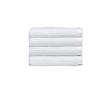 Cozy Earth Ribbed Washcloth Set - 60% Cotton 40% Viscose from Bamboo Bathroom Washcloths - Soft & Absorbent Textured Ribbed Pattern - 4 Pack White