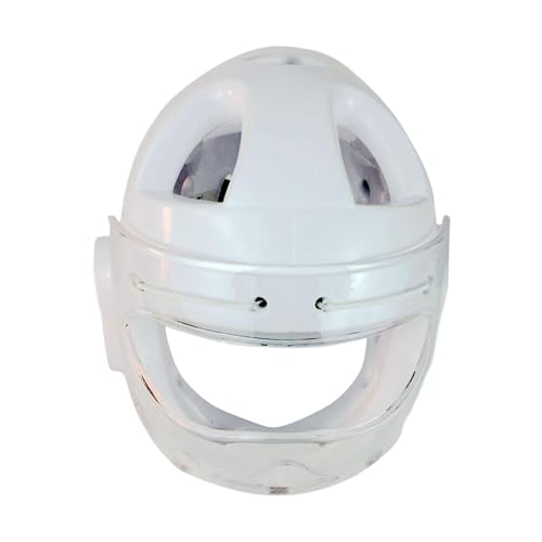 kowaku Breathable Boxing Head Guard für Kinder und Erwachsene, MMA Kickboxen Kopf Gesicht Schutz Boxen Helm Nase Schutz für Muay Thai Taekwondo, Weiß-S