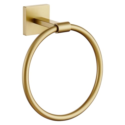 Image of KOKOSIRI Towel Holder Wall Mounted Gold Bathroom Hardware Bath Towel Rings Hand Towels Hanger Rack Stainless Steel, B3010BG