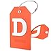 Initial Luggage Tag with Full Privacy Cover and Stainless Steel Loop – (Letter D)