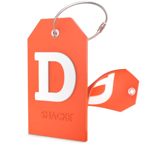 Image of Initial Luggage Tag with Full Privacy Cover and Stainless Steel Loop - (Letter D)