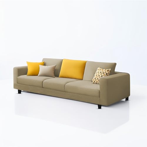 Image of Galib 3+2 Seater Sofa Set for Living Room (Cream Fabric) Premium Fabric Sofa Set