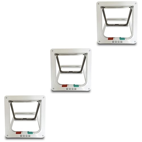 PATKAW Kit De Porta De 3 Peças Para Gatos E Cães Fechadura De Porta Para Entrada E Saída De Animais