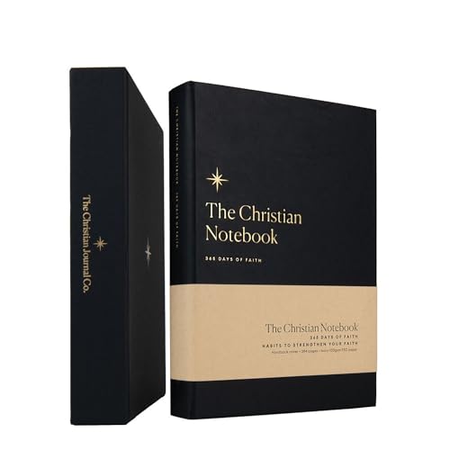 Christian Journal Co 365 Days Of Faith Notebook - Black Hardback | Faith, Bible Study & Self-Reflection Diary | Daily Spiritual Companion for Prayer, Bible Study & journaling | Beautiful Gift Box
