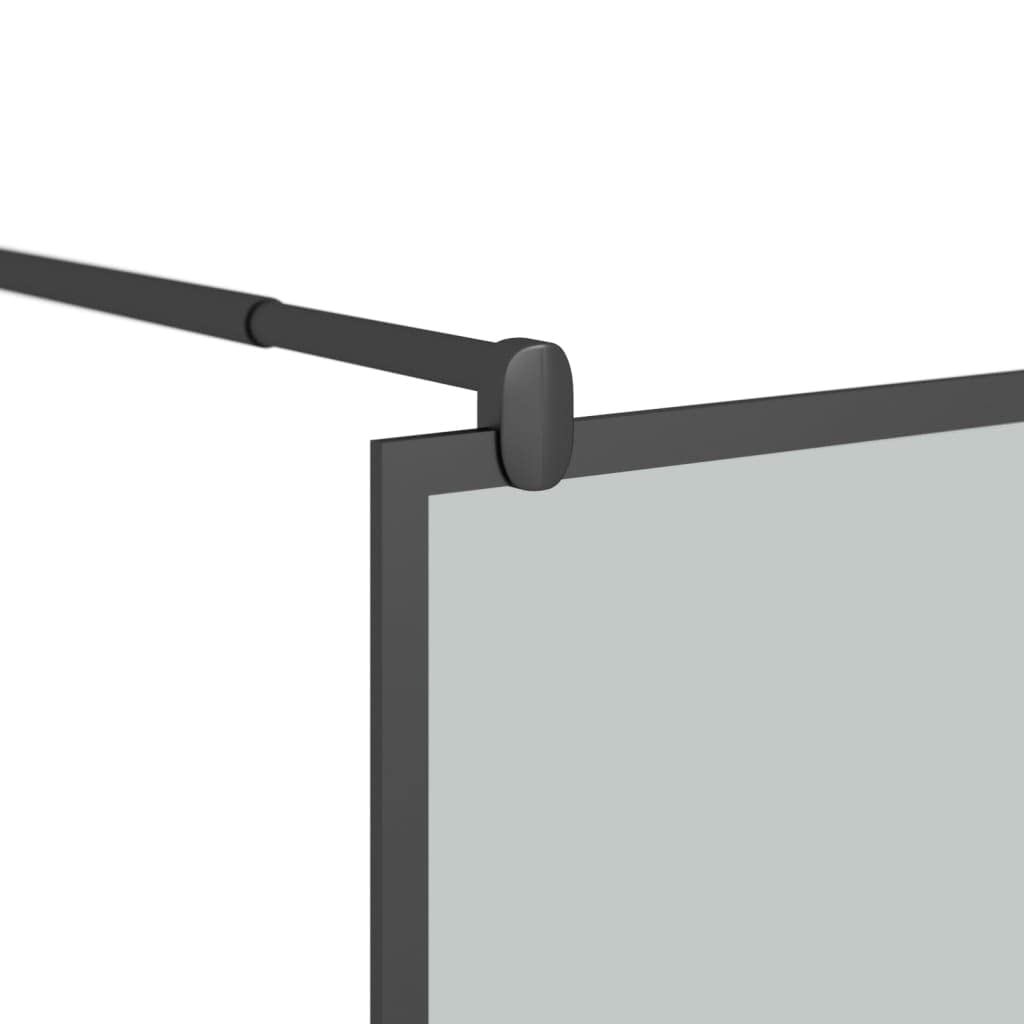 Mampara Ducha con Estante Vidrio ESG y Aluminio Negro 80x195 cm, Mampara Bañera, Mampara Baño Ducha, Cabina De Ducha, Mampara Baño - 3185454