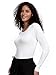 COZYFIT Underscrub Long Sleeve Women - Scrubs Undershirts for Nurse with Soft Fabric, Crew Neck Tee, White, 3XL