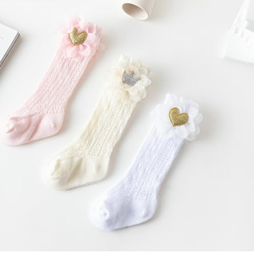 Baby Socks For Spring Antimosquito Kneehighs Infant Breathable Lace Flower Hollowed Girl Kids Mesh Socks3