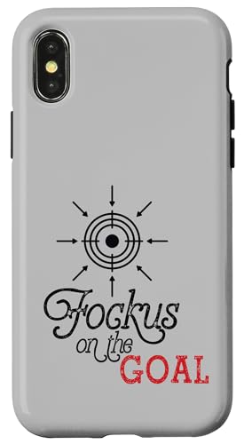Focus on the Goal Target Graphic Motivation Discipline Quote �X�}�z�P�[�X iPhone X/XS �p