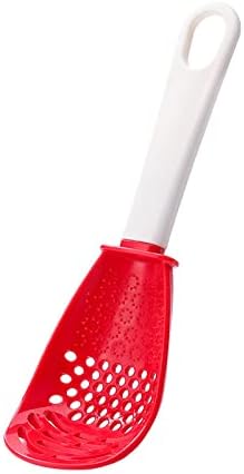 6 in 1 Multifunctional cooking gadgets, 356°F Heat Resistant kitchen gadgets, Egg Separator, Cooking, Draining, Mashing, Grating, Cooking spoon red