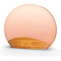 REACHER Madera Grano Sunrise Luz Despertador Luz Nocturna y