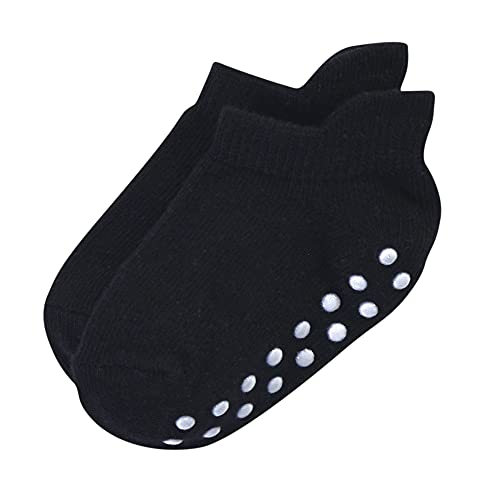 Touched By Nature Baby Boys Organic Cotton With Non-Skid Gripper For Fall Resistance Casual Sock, Solid Blue Black, 6-12 Months Us #TOP6