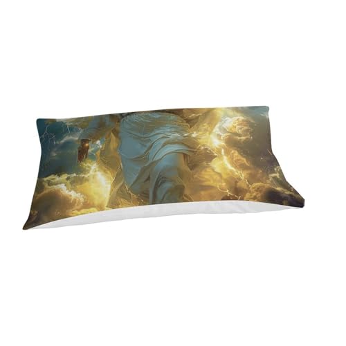 Housse couette Jésus anti-plis en microfibre douce pour peau sensible - 3