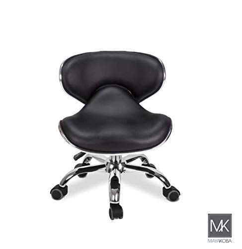 Mayakoba Set Of 2 Nail Salon Pedicure Stool Umi Pedicure Chair Short Adjustable Comfort Pneumatic Pump Salon Furniture & Equipment Black #TOP2
