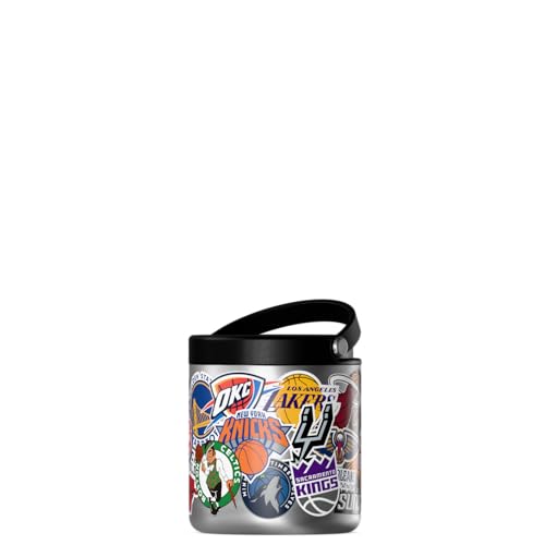 Image of Hydrapeak NBA Officially Licensed All-Team Logo Sticker Print 25oz Stainless Steel Vacuum Insulated Food Jar with Handle, Wide Mouth Leak-Proof Soup Container for Adults, 10 Hours Hot & 16 Hours Cold