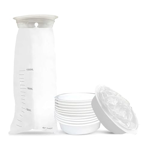 Fuchooky 1500ml Disposable Vomit Bags Portable Leakproof Nausea Bags for Travel Carsickness Pregnancy 10 Pack