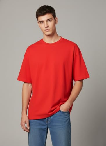 Image of Besick Oversized Plain Cotton Drop Shoulder Baggy fit Tshirt for Men