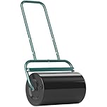 Outsunny Rasenwalze Gartenwalze befüllbar mit Wasser oder Sand, 50cm Breite Handwalze mit U-Griff, 38 Liter Füllvolumen, Rasenroller aus Stahl, Ackerwalze für Garten Rasen, Dunkelgrün