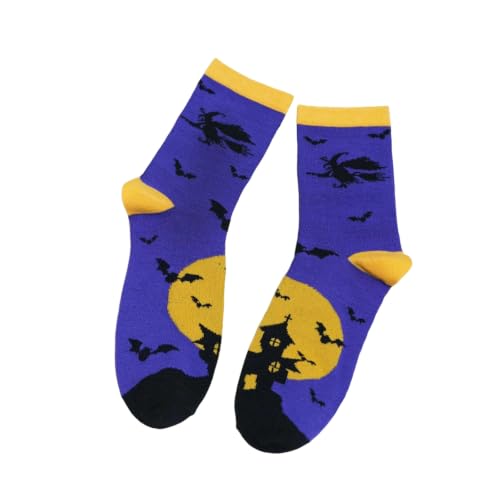Women's Girls Novelty Funny Crew Socks Cute Pumpkin Ghost Pattern Socks - image 5