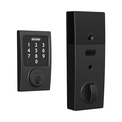 Schlage Connect Smart Deadbolt with Century trim in Matte Black, Zigbee Certified - BE468GBAK CEN 622