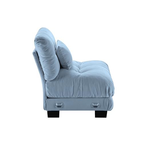 Image of SoarFlash Velvet Sectional Middle Position Sofa, Blue