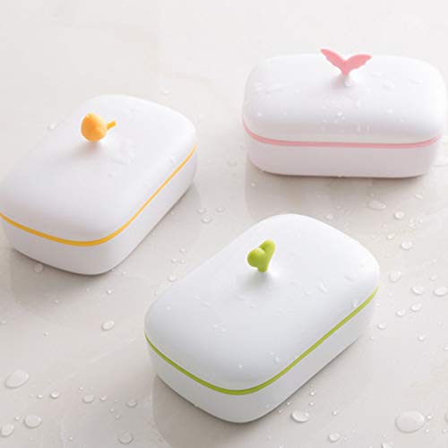 RTHGTFFZ Jabonera Baño La Caja de jabón se Puede Colocar en la Caja de Drenaje del Fregadero en la Cocina y el baño, la Caja de jabón está Hecha de PP y Tiene una Tapa. (Color : Green)