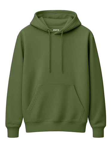 Image of Amazon Brand - Anarva Men's Regular Fit Cotton Hoodie | Comfortable Winter Hoodie with Kangaroo Pocket & Adjustable Hood | Soft Warm Casual Wear for Everyday Use