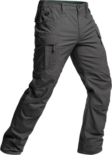 CQR Men's Flex Stretch Tactical Pants, Water Resistant Ripstop Cargo Pants, Lightweight EDC Outdoor Work Hiking Pants, Intense Charcoal, 34W x 32L — view 8