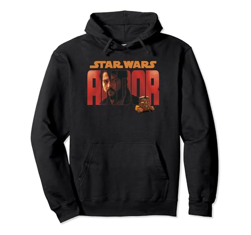 Cassian Andor Star Wars hoodie imprimé text fill et sweat à capuche noir pour fan de la saga