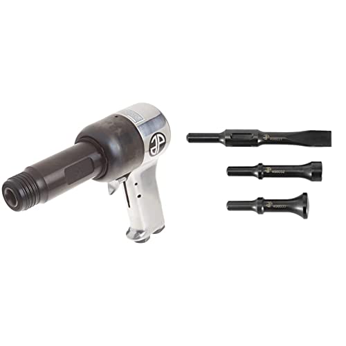 Astro Pneumatic Tool 4980 0.498´´ Shank Super Duty Air Hammer/Riveter & 49803 3-Piece Chisel & Hammer Bit Set .498 Shank