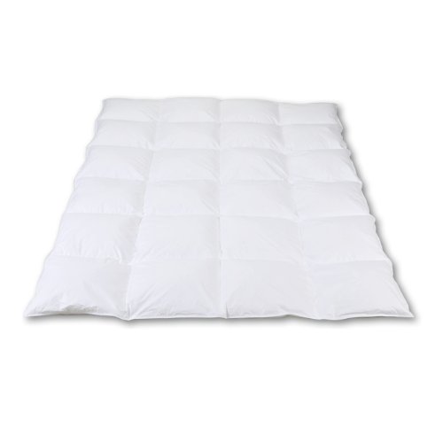 Betten Anne Piumino 135x200 cm tre centimetri costola 4x6 cassette 100% verso il basso (bianco Saxon) 840g