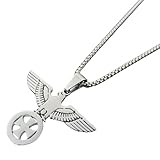 Generisch Collar de plata con águila de la Patria con cruz de hierro, cómodo de llevar, para hombre y mujer
