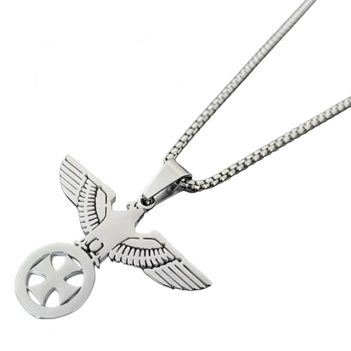 Generisch Vaterlandliebe Reichsadler Kette mit Eisernes Kreuz Silberne Statement Halskette für Herren und Damen Angenehm zu Tragen