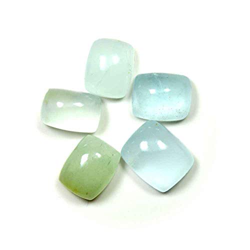 Lot de 5 cabochons en aigue-marine véritable pierre naturelle de mars 20 carats pour sertissage
