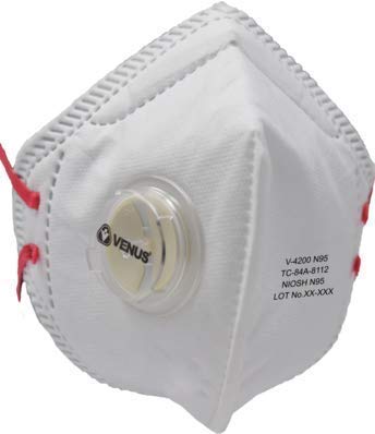 Venus Cotton Blend Reusable Respiratory Mask (White, With Valve, Pack of 1) for Unisex
