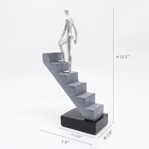 Estatua de Escalera Lukitas en Resina Plateada 11.5'' miniatura 2